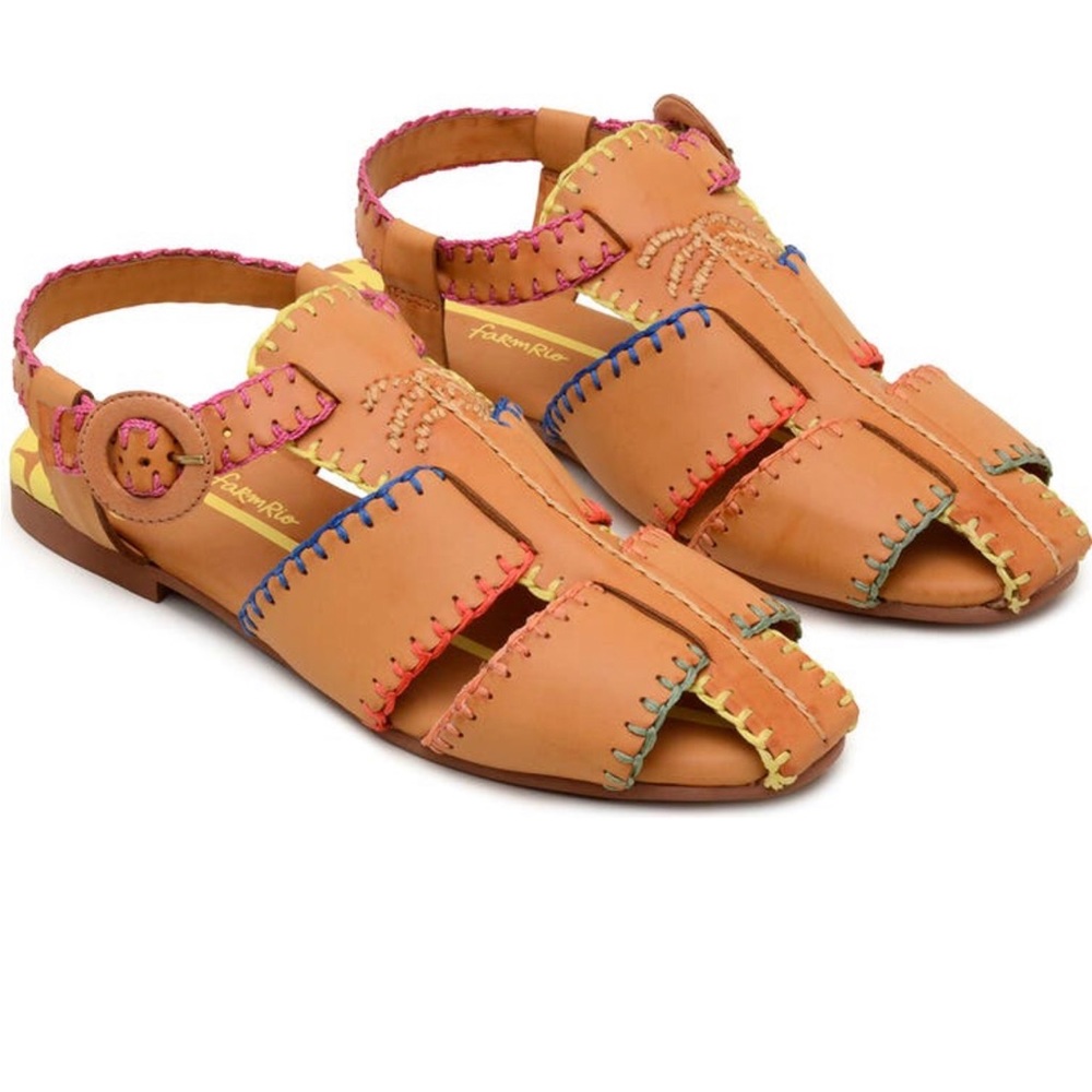 FARM Rio Caramel Palm Tree Sandal
